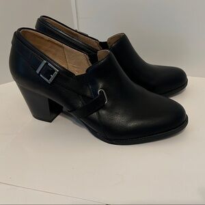 NWOT Women’s Black Ankle Boots with Buckle Detail